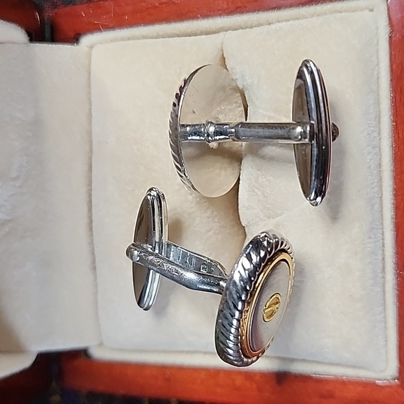 Dunhill set cufflink with tie bar clips 24k GP - Picture 15 of 17